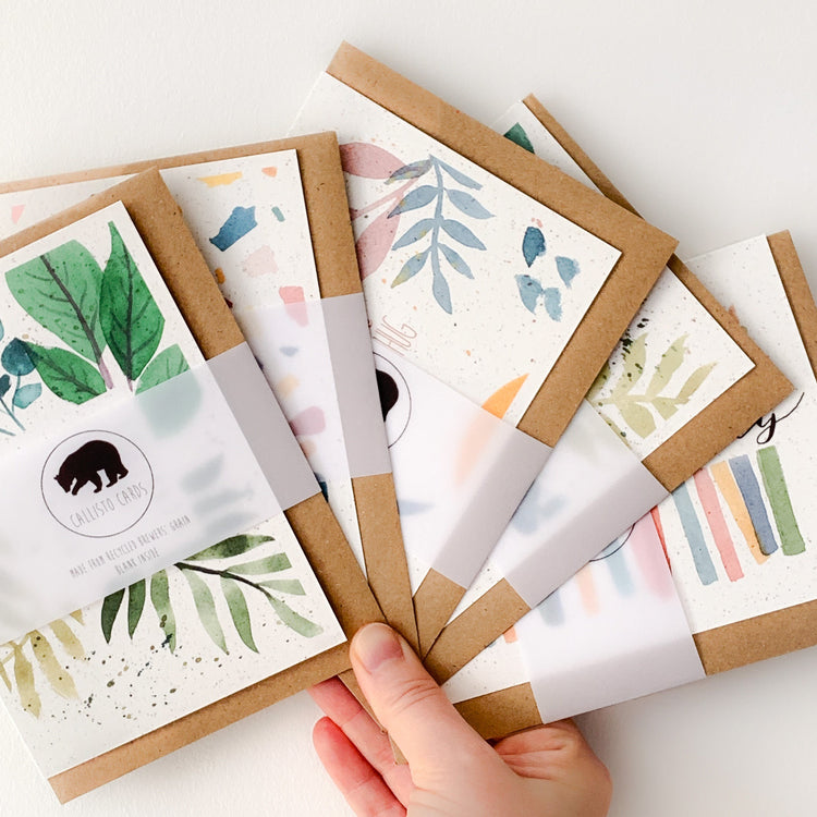 Beautiful Watercolour Eco Greeting Cards