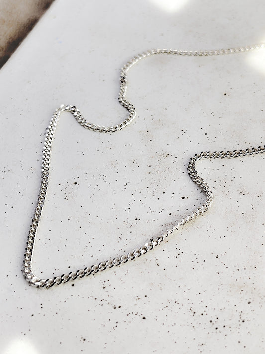 Sterling Silver Chunky Curb Layering Chain