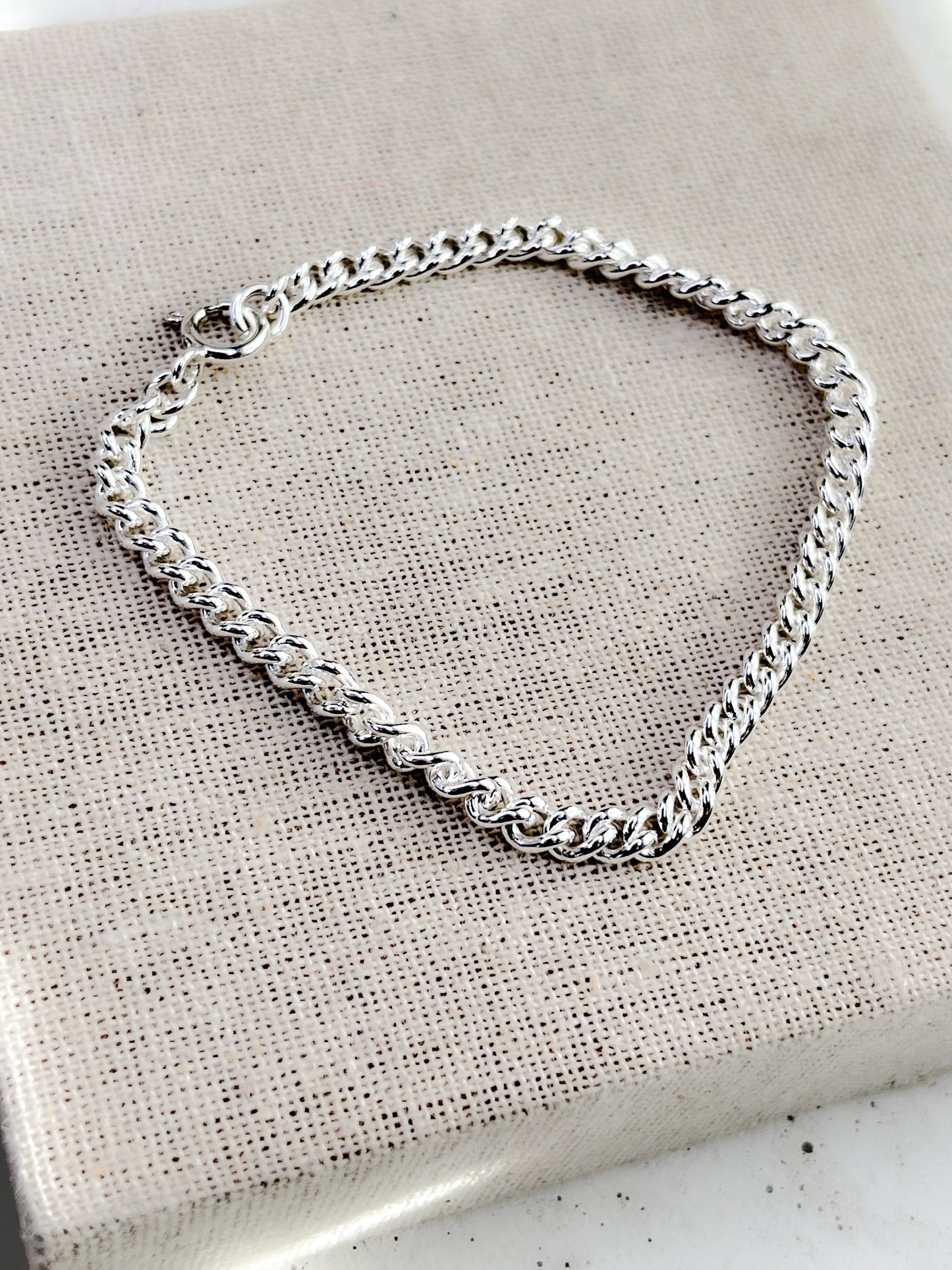 Sterling Silver Chunky Curb Chain Bracelet