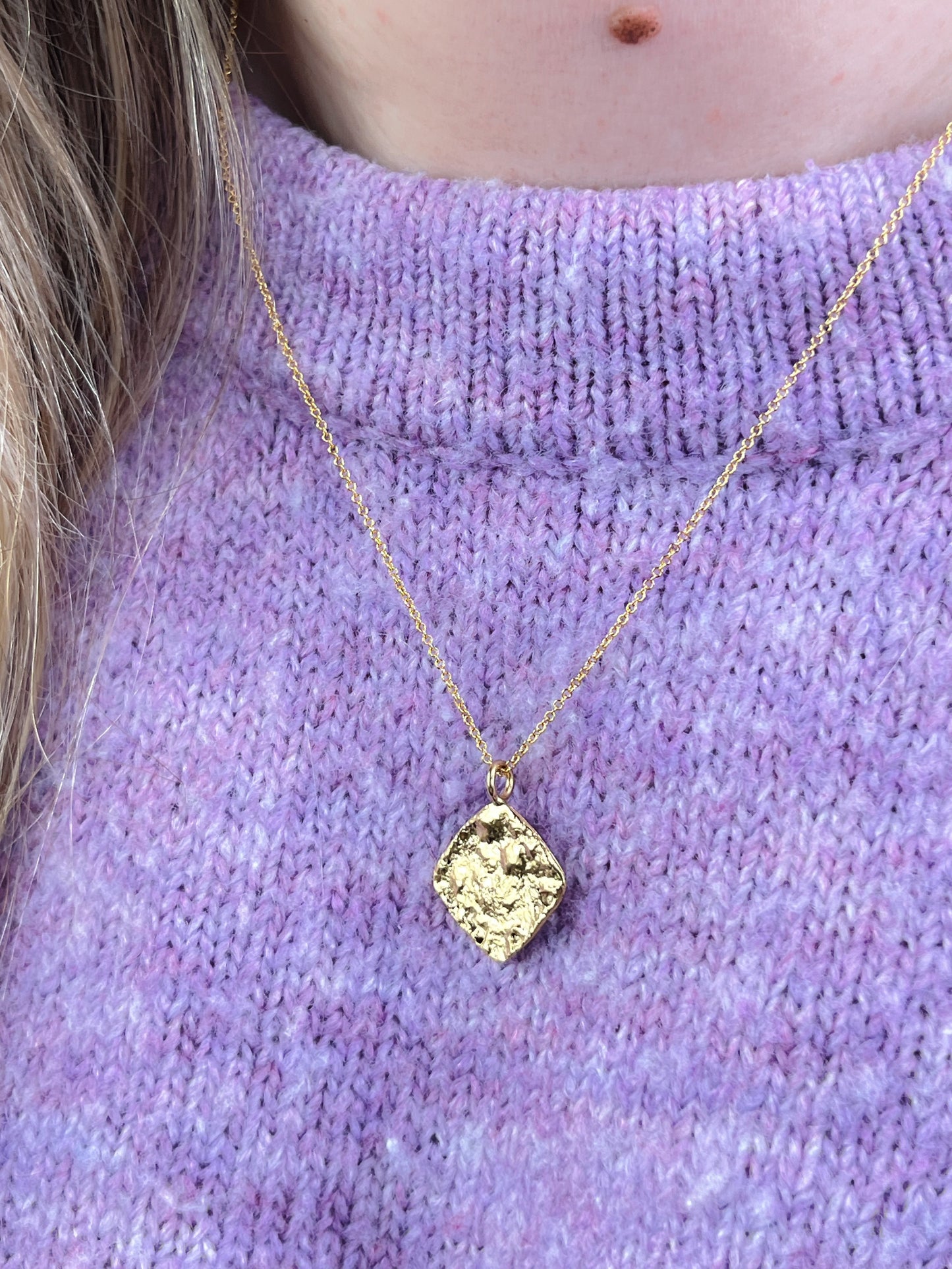 SAMPLE SALE - Gold Vermeil Organic Molten Pendant Necklace