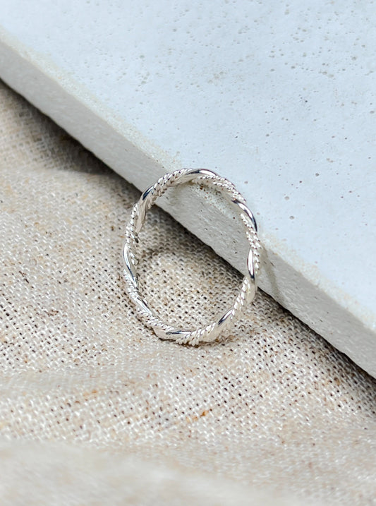 Sterling Silver Double Twist Band Ring