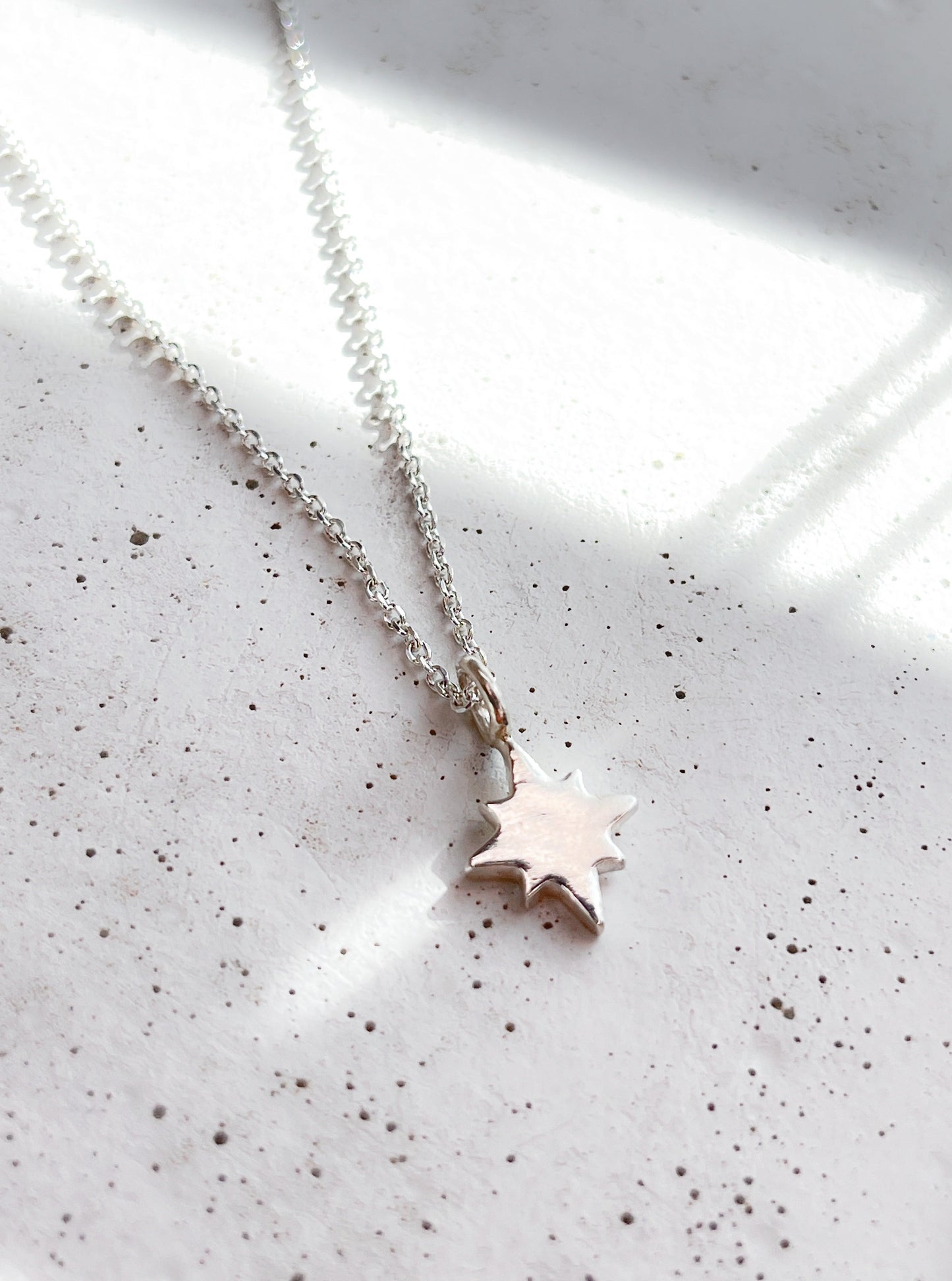 Sterling Silver Guiding North Star Pendant Necklace
