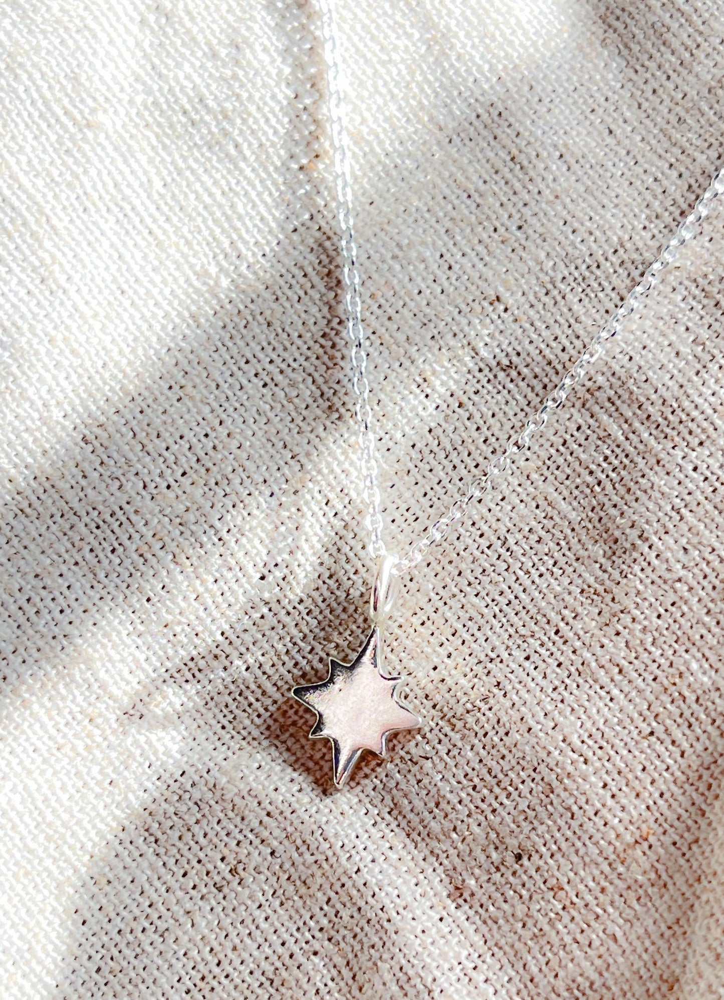 Sterling Silver Guiding North Star Pendant Necklace