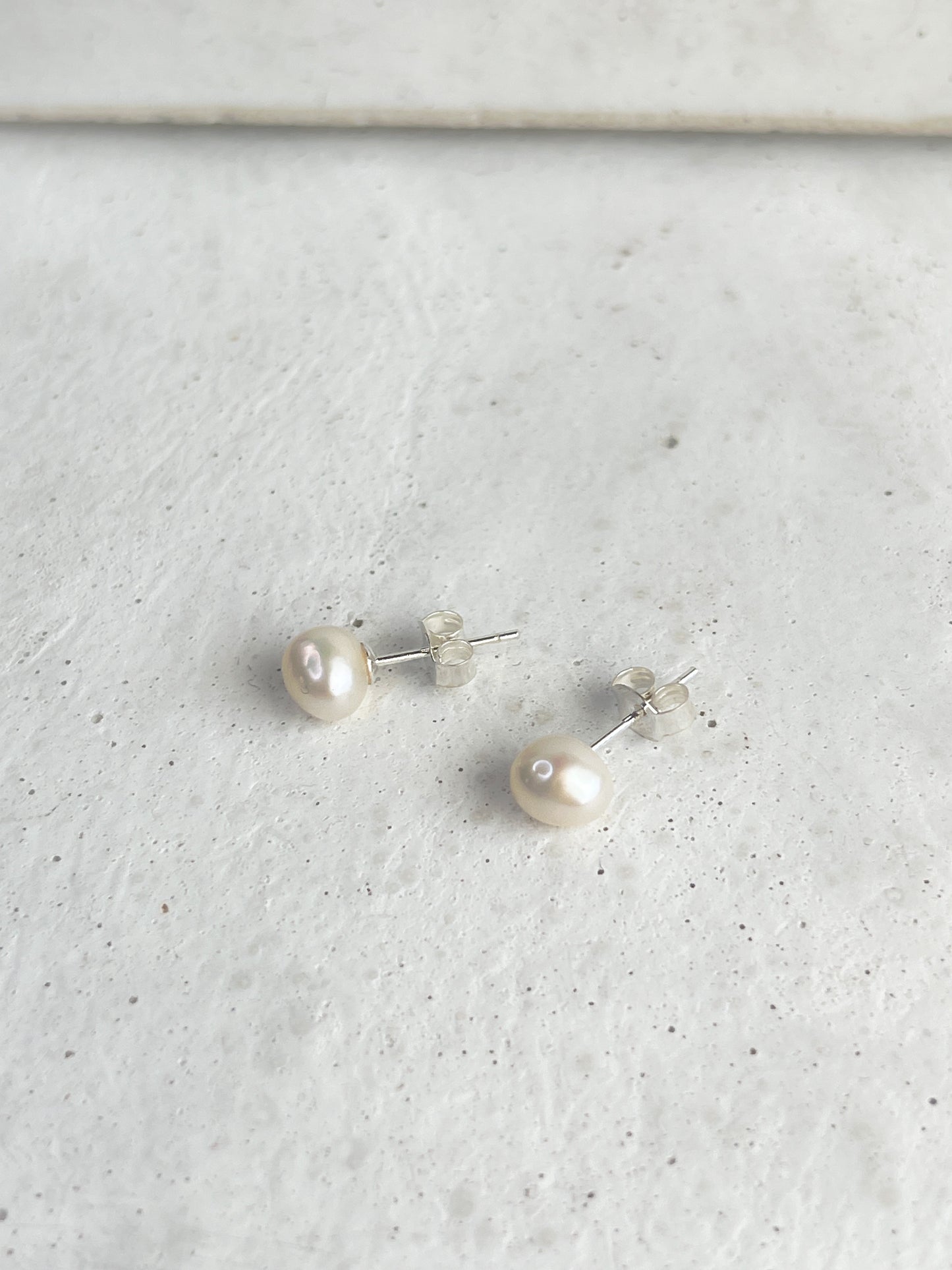 Sterling Silver Freshwater Baroque Pearl Stud Earrings