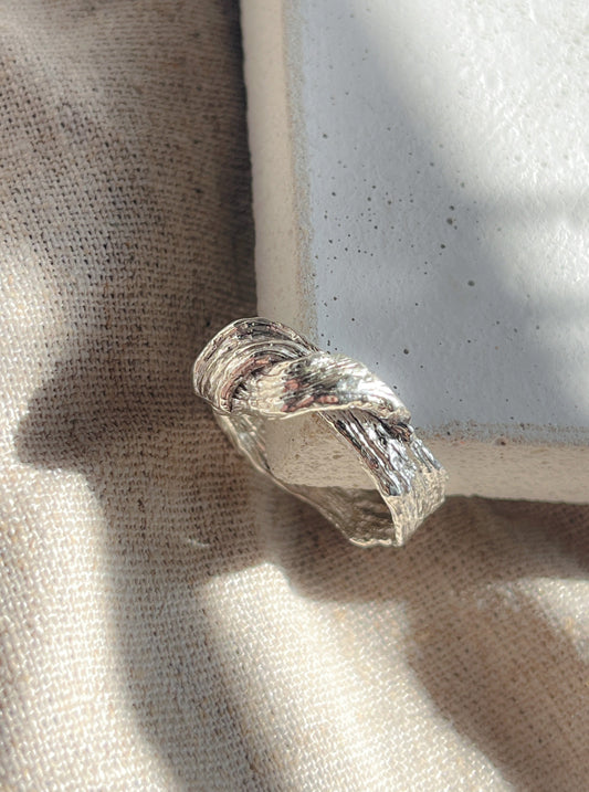 Sterling Silver Organic Statement Knot Ring - 'One Of A Kind'. Size P