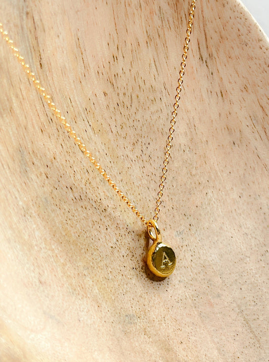 SAMPLE SALE - Gold Vermeil Personalised Initial 'A' & 'L' Necklaces