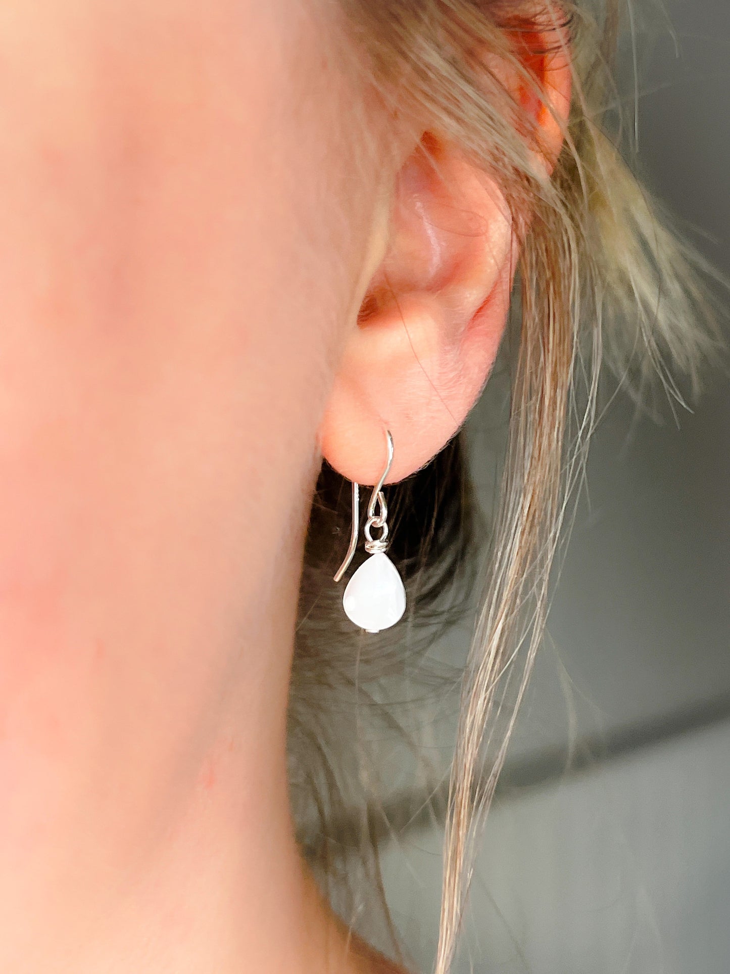 SAMPLE SALE - Gold Vermeil Mother of Pearl Teardrop Earrings