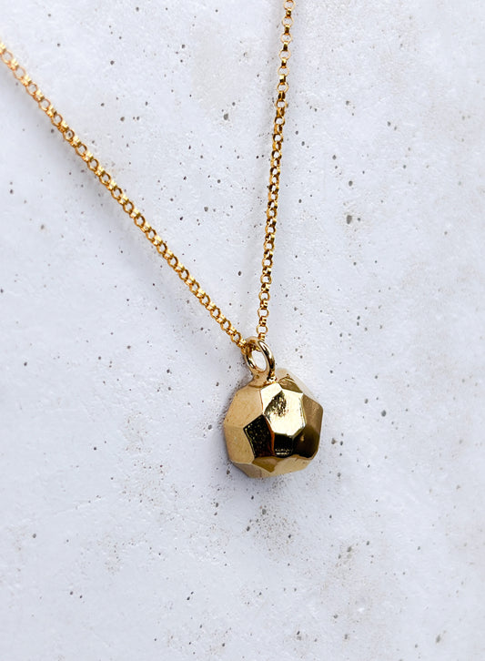 Gold Vermeil Light Catcher Faceted Pendant Necklace