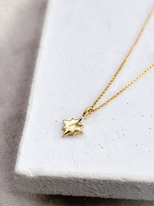 Gold Vermeil Guiding North Star Pendant Necklace