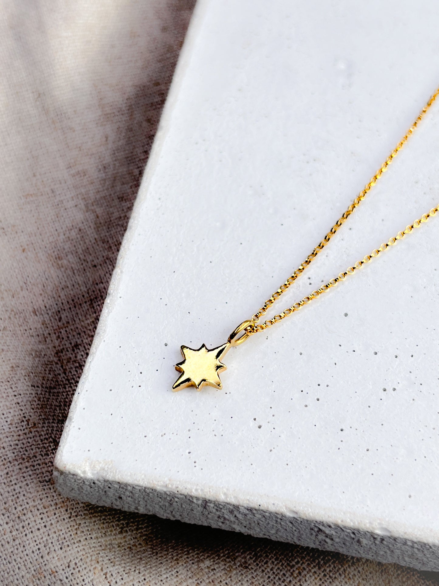 Gold Vermeil Guiding North Star Pendant Necklace