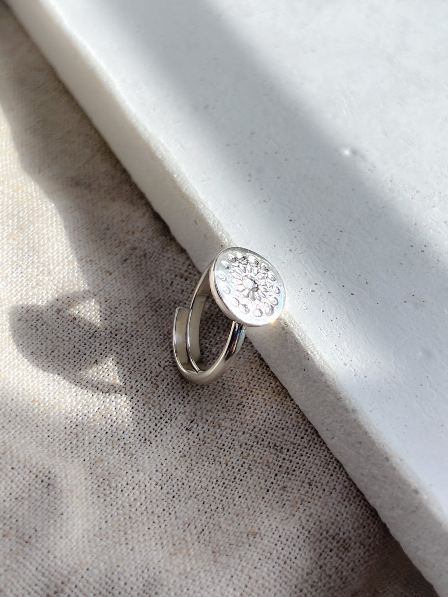 Sterling Silver Adjustable Family Coin Ring