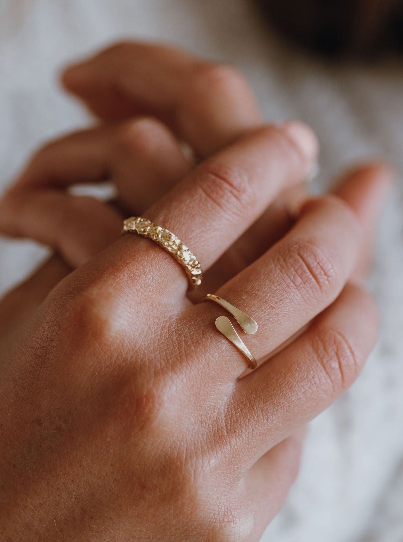 Handmade Gold Vermeil Adjustable Wrap Ring - Myleti Jewellery
