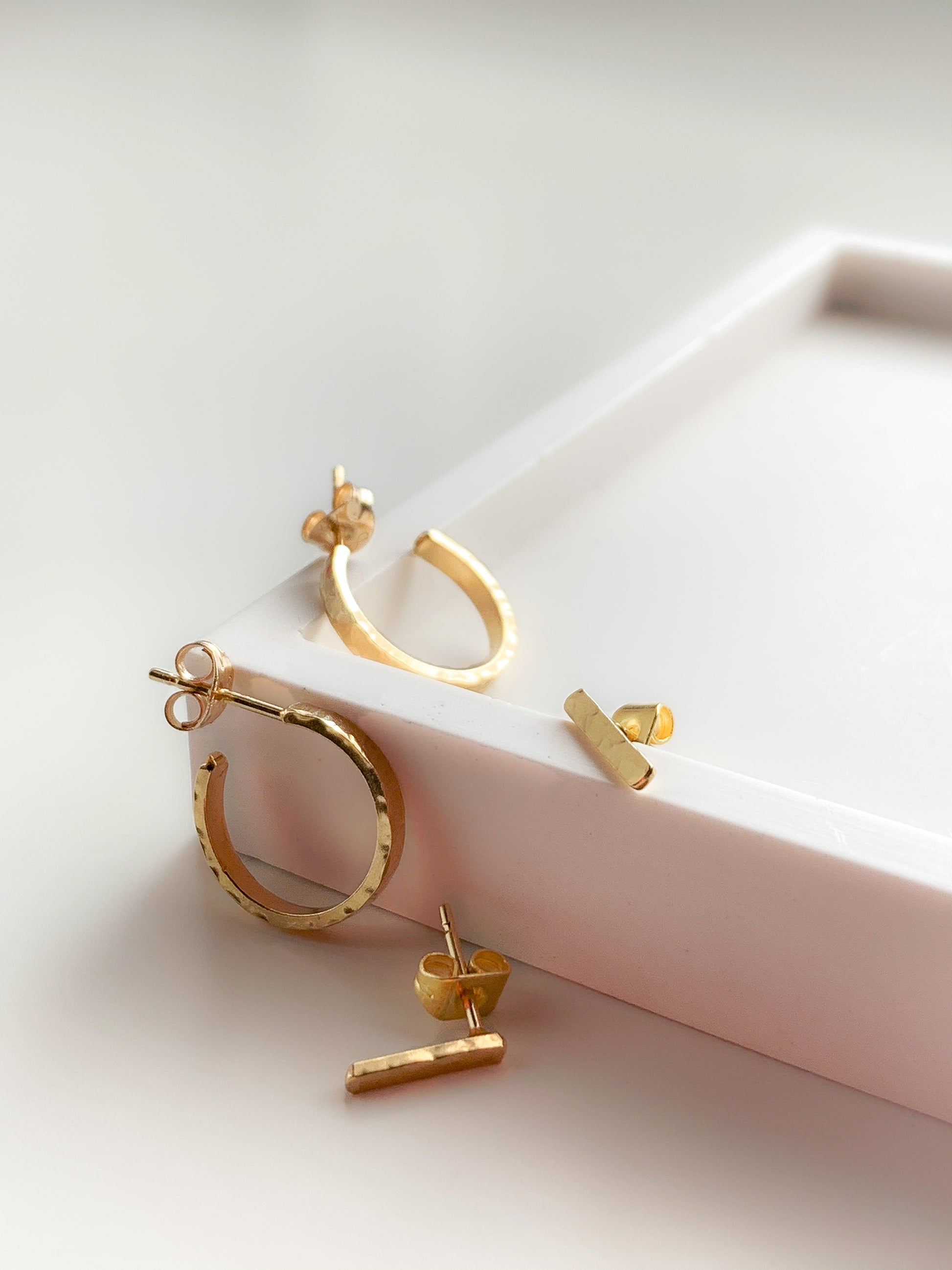 Handmade Mini Hoop and Bar Stud Set Earrings - Myleti Jewellery