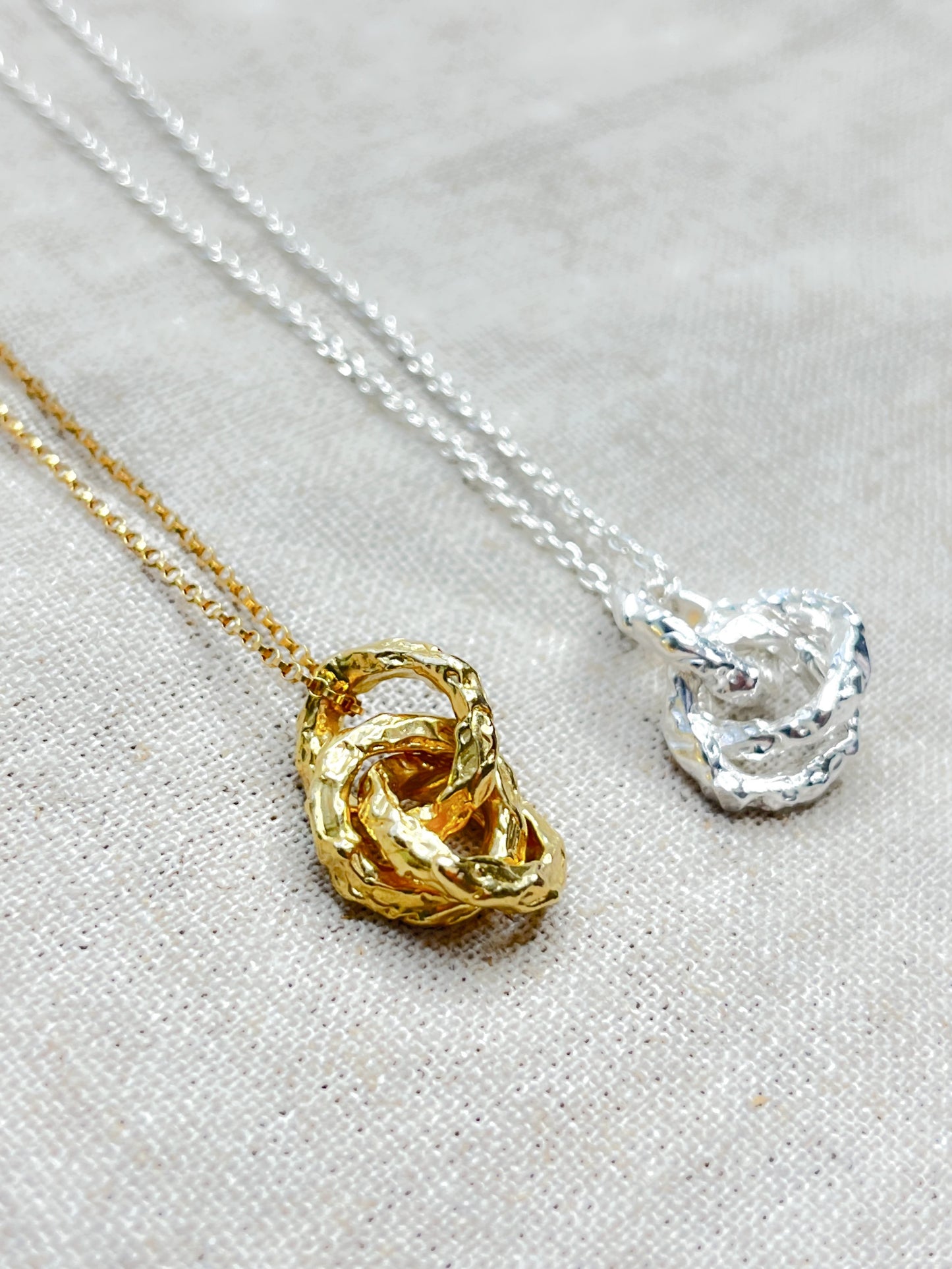 Sterling Silver & Gold Vermeil Molten Links Of Love Necklace