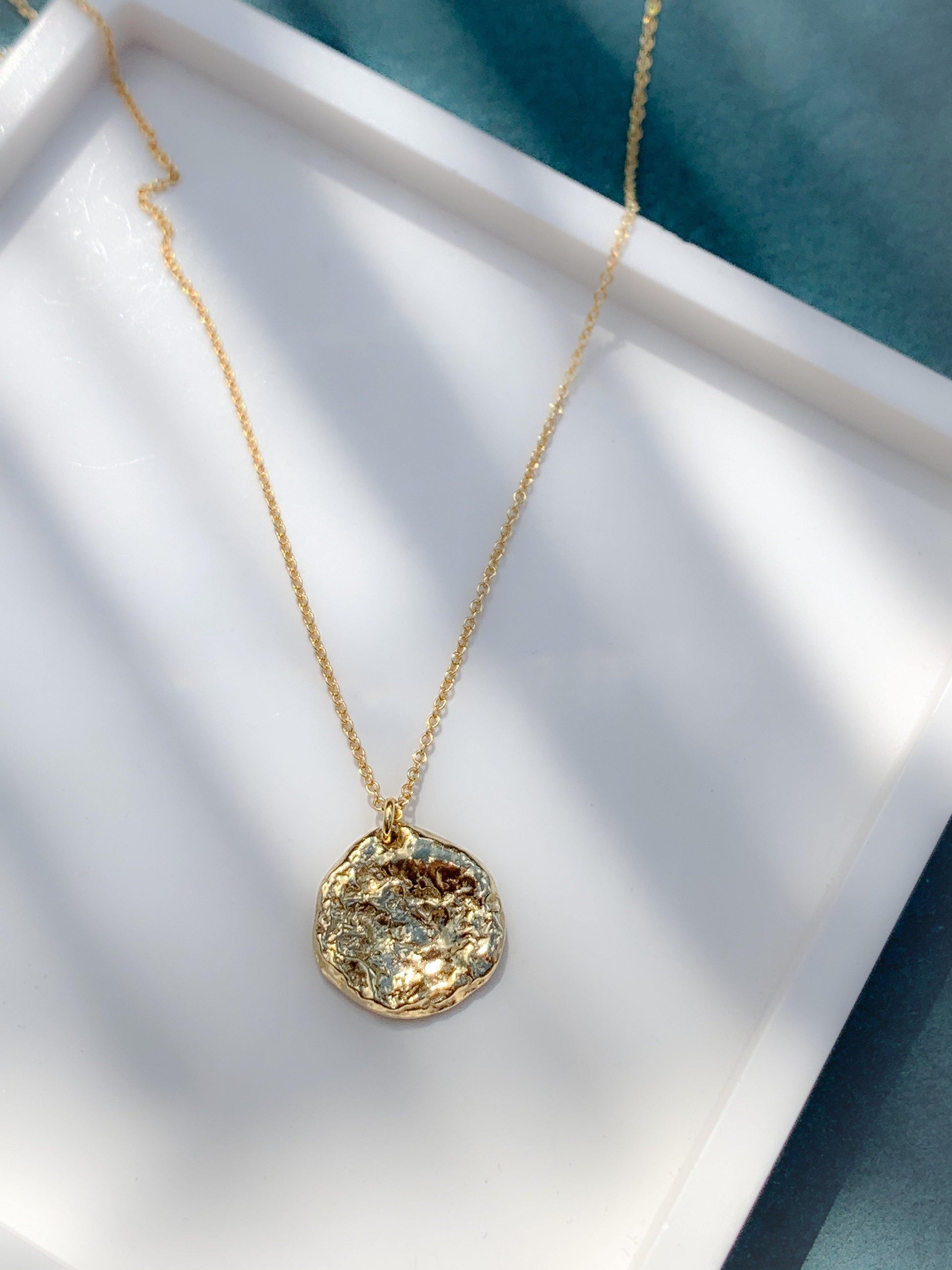 Eco Sterling Silver and Gold Vermeil Organic Serenity Coin Necklace - Myleti Jewellery