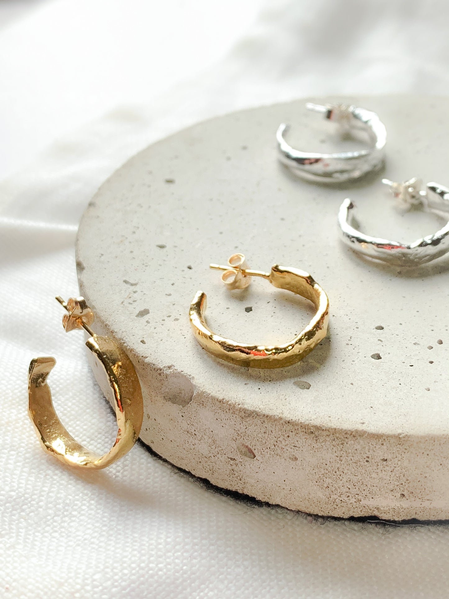 Handmade Unique Molten Hoop Earrings - Myleti Jewellery