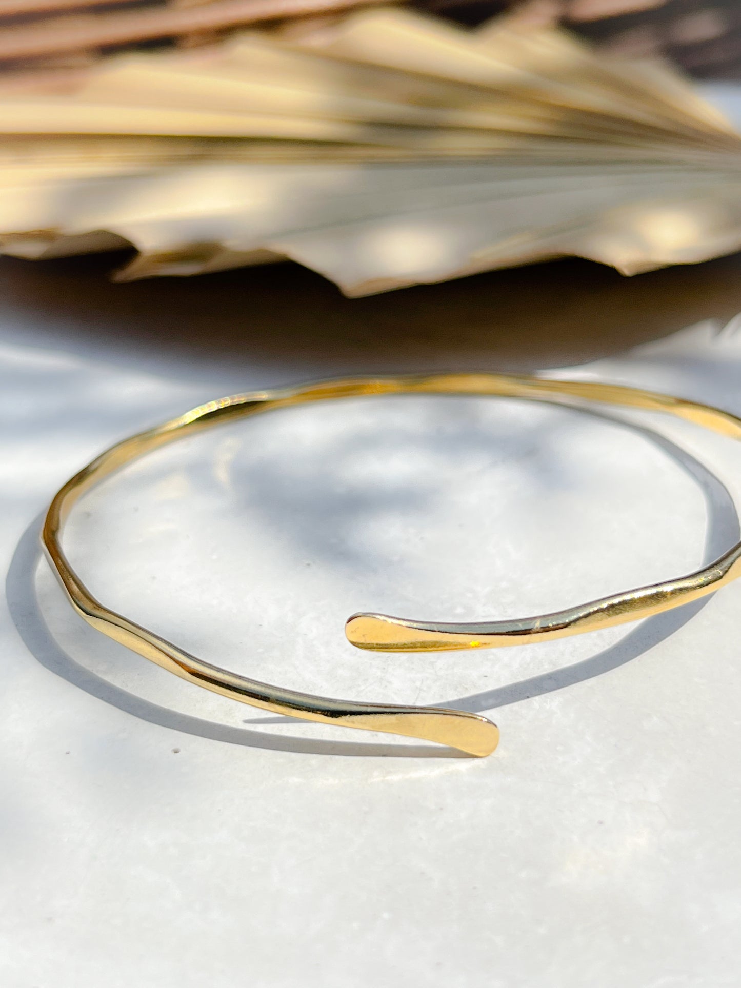 Gold Vermeil Hammered Adjustable Cuff Bangle - Myleti Jewellery