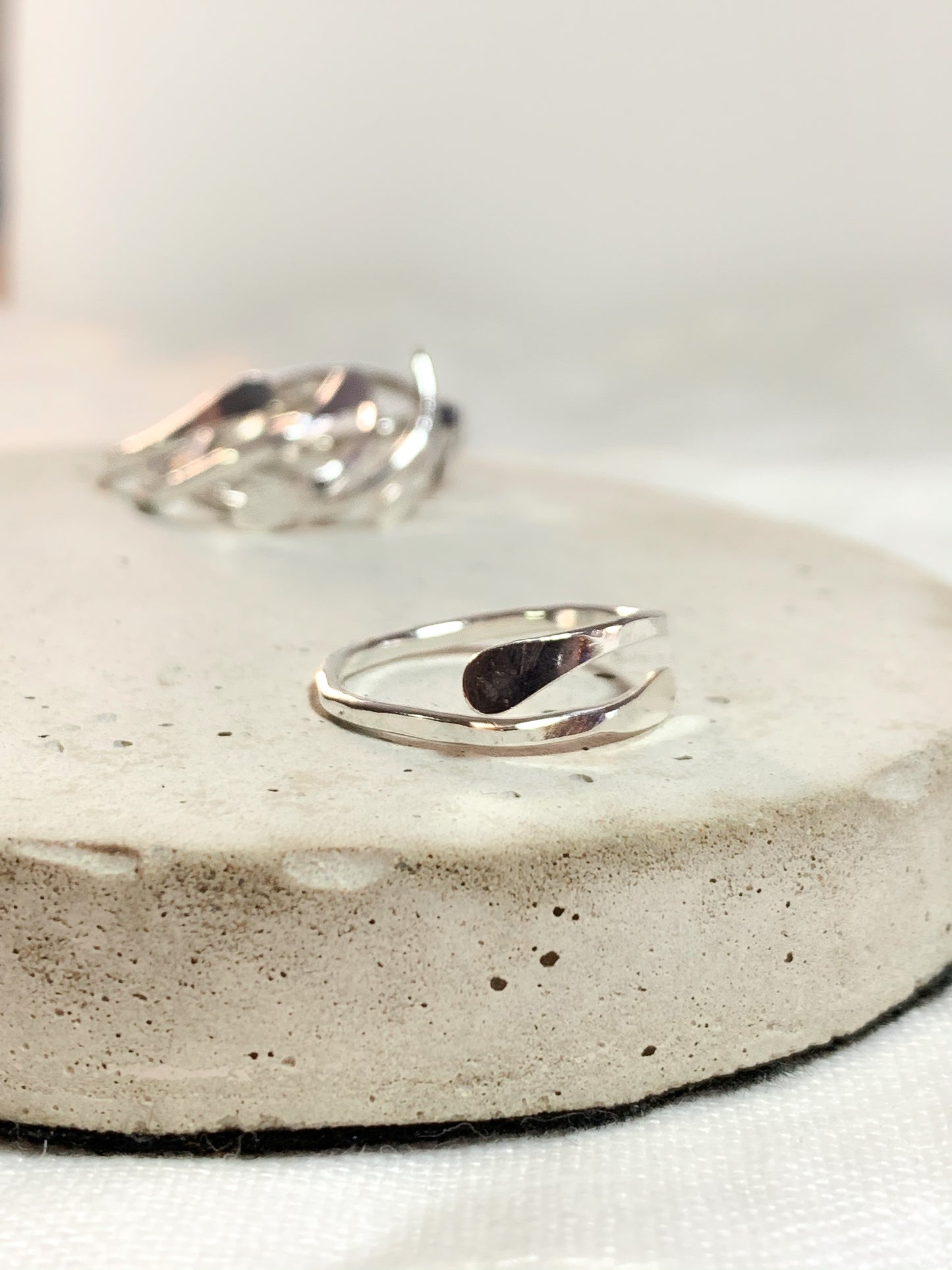 Handmade Eco Silver Adjustable Hammered Ring - Myleti Jewellery