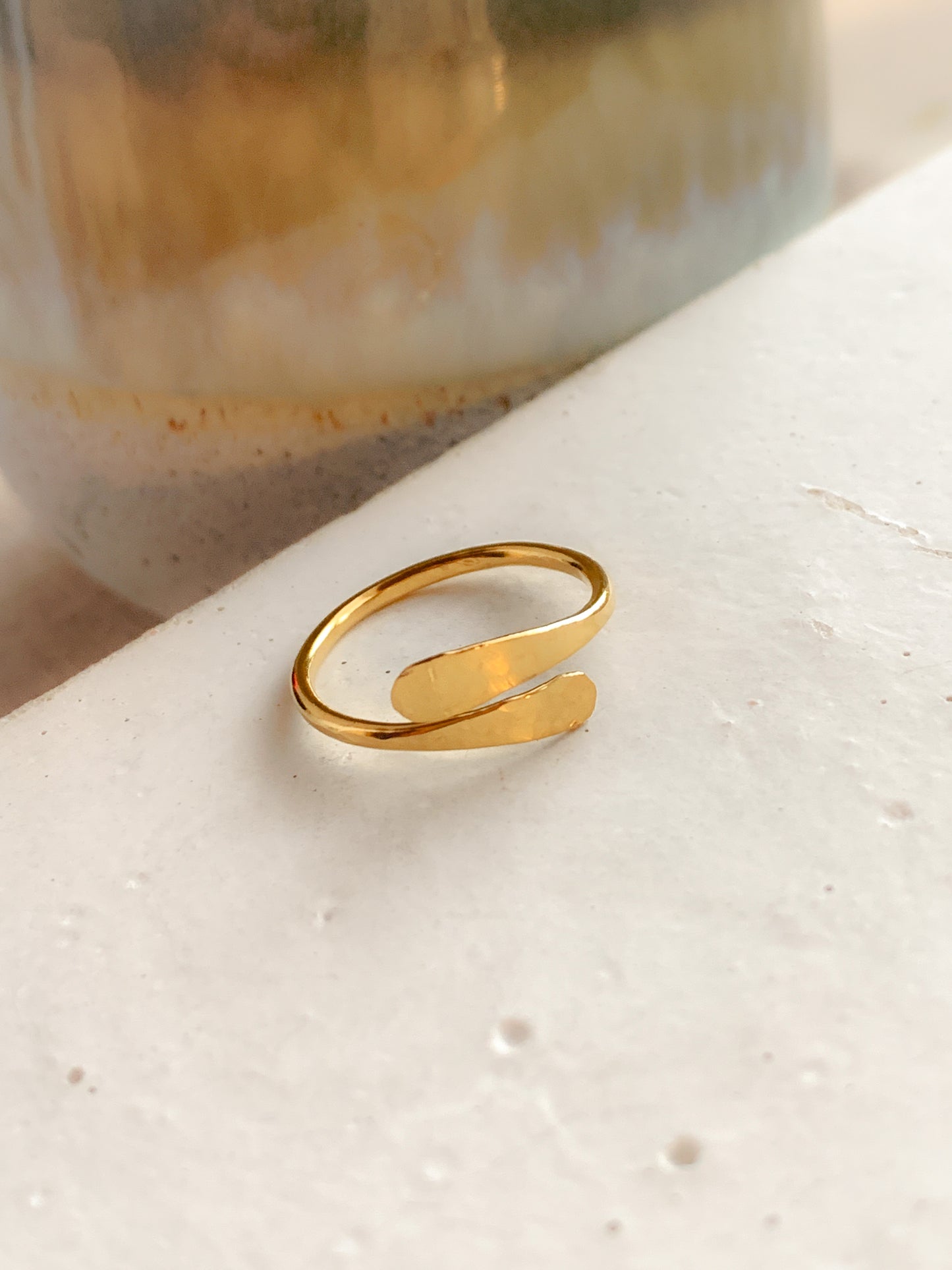 Handmade Gold Vermeil Adjustable Wrap Ring - Myleti Jewellery