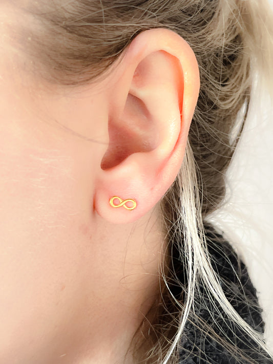 Sterling Silver & Gold Vermeil Infinity Stud Earrings