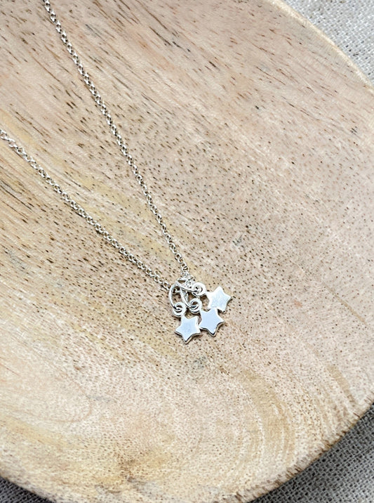 Sterling Silver Mini Galaxy Stars Necklace